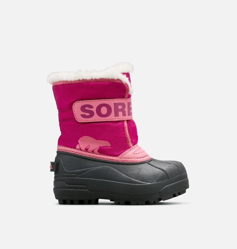 Kids Snow Boots Pink/Black - Sorel Childrens Commander™ - 506879-IWR